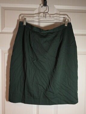 Isaac Hazan Vintage Classic Dark Green Women's Skirt Size 16